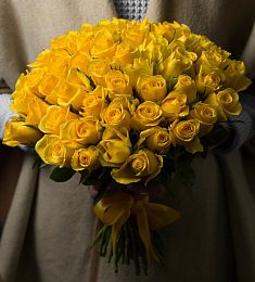 Букет из 51 желтой розы (50 см)