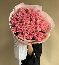 Букет из 51 розовой розы 80 см
