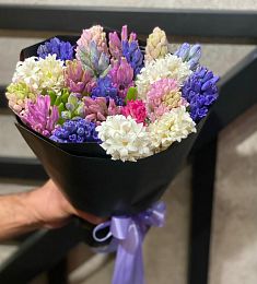 Букет из 25 гиацинтов разных цветов