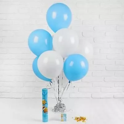 Набор воздушных шаров (латекс) - Бело-голубые - 12" 1