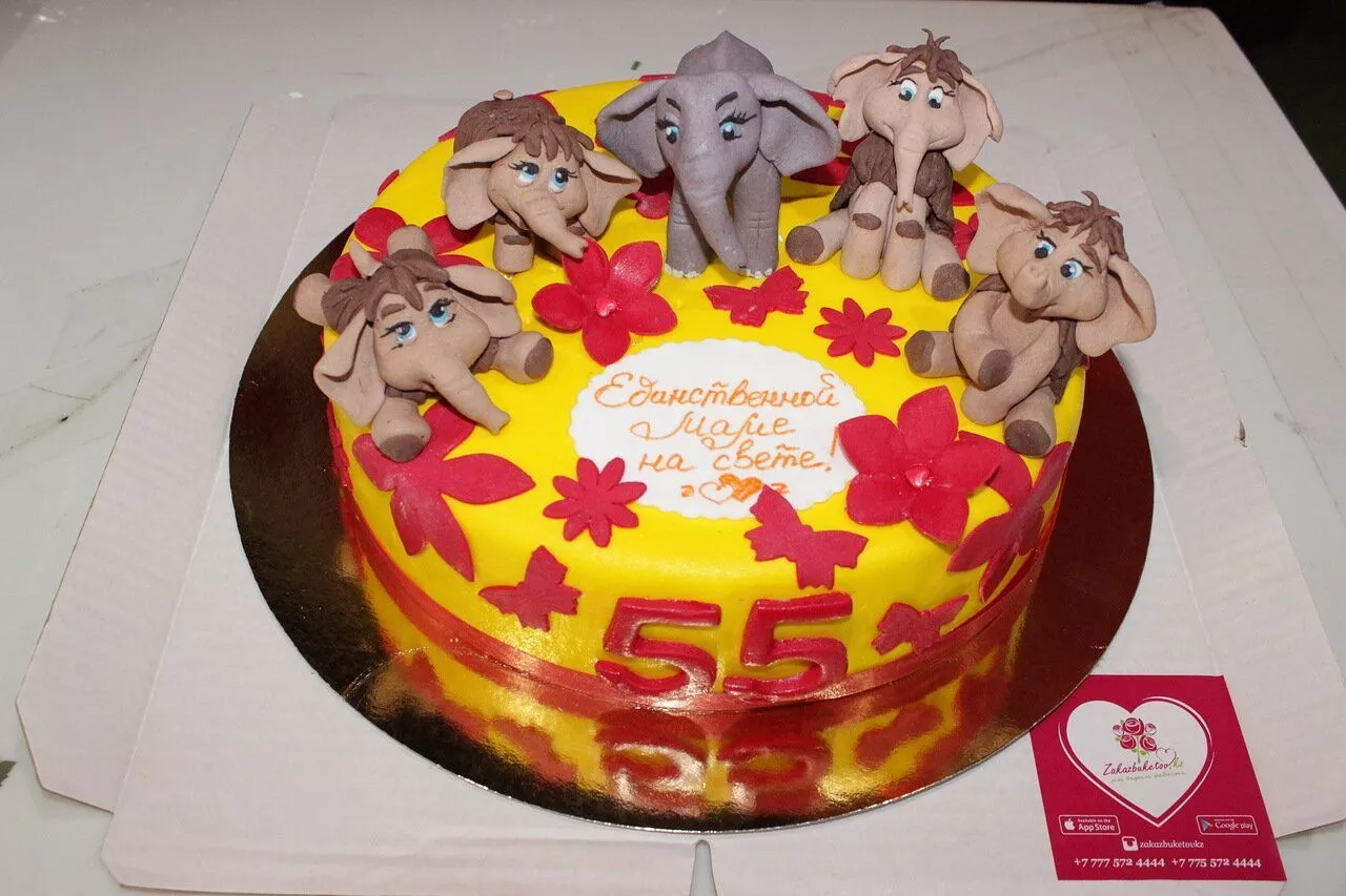 Торт со слониками